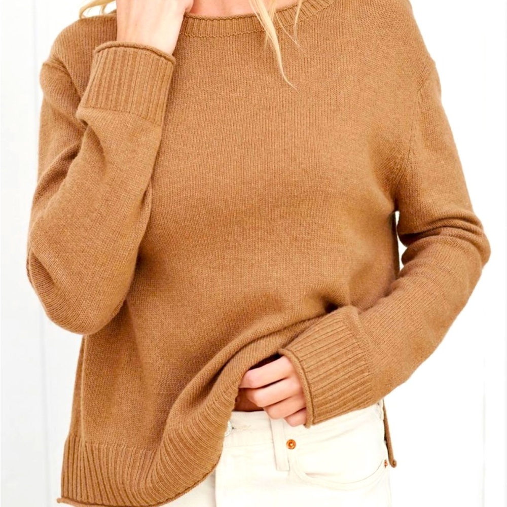 Jenni Kayne dark camel Everyday Sweater, small, gently used, cozy, tiny hole